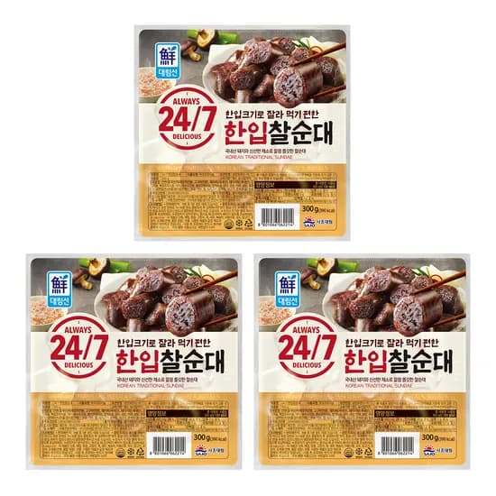 대림선 24/7 한입 찰순대 300g 3개