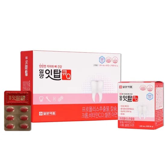 일양약품 잇탑큐 치아 건강 호주산 프로폴리스 칼슘 120정 1박스
