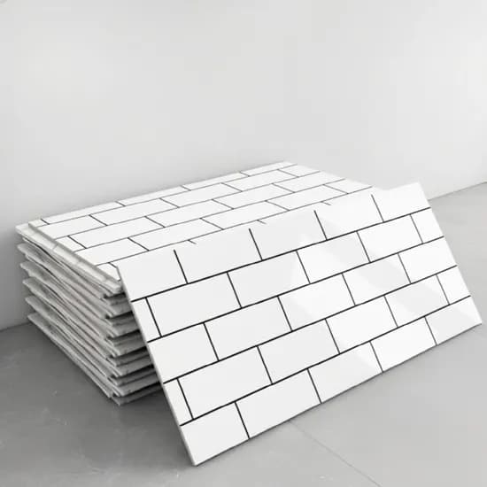 제이에스맘 타일 대리석 시트지, 브라이트화이트타일, 300x600mm, 7개