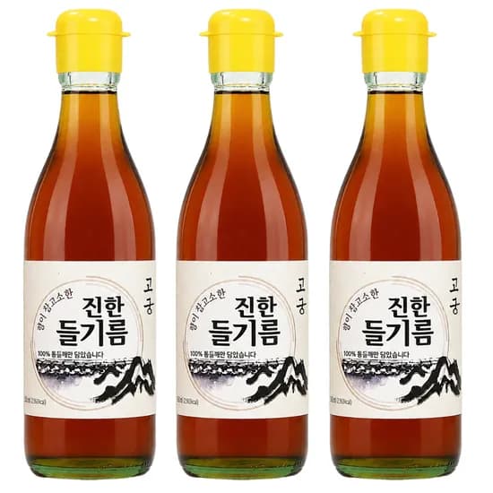 고궁 통들깨 들기름 100퍼센트, 350ml, 3개