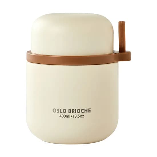 오슬로 브리오슈 스텐 316 보온 도시락, 아이보리, 400ml, 1개