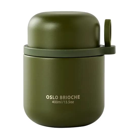 오슬로 브리오슈 스텐 316 보온 도시락, 딥그린, 400ml, 1개