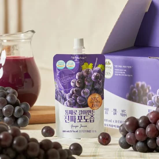 통째로 갈아만든 진짜 포도즙 100ml 30팩