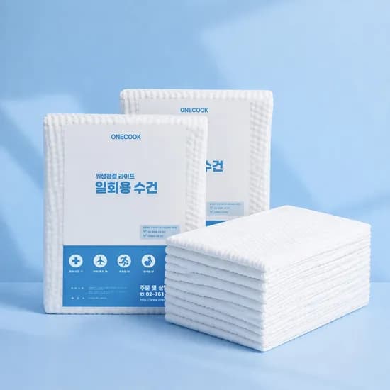 원쿡 일회용 위생 수건 화이트 20매 1개