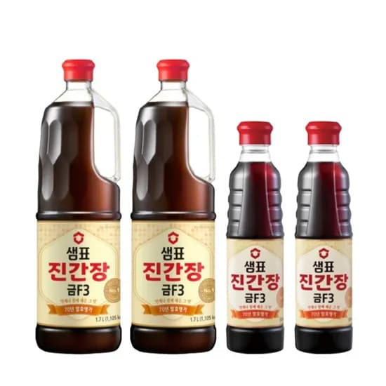 샘표 진간장 금F3 양조간장 대용량 1.7L 2개 + 500ml 2개 1세트