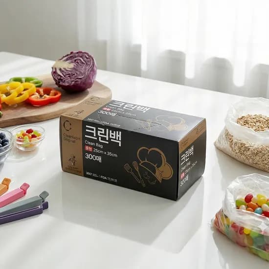 크린랩 식구 크린백 300매입 1개