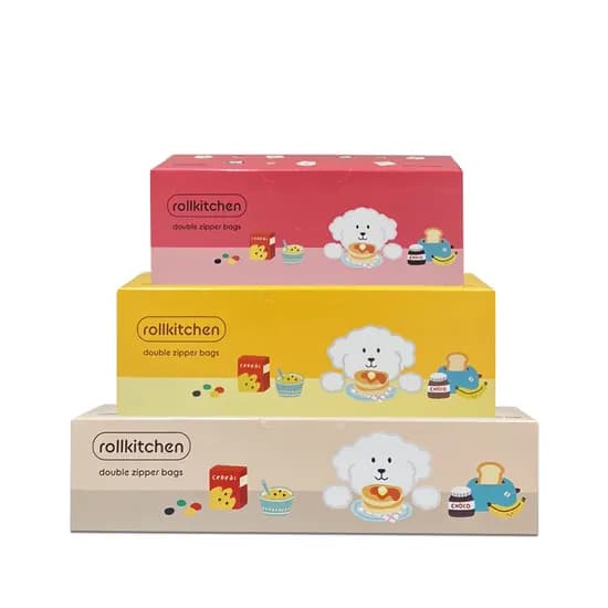 롤키친 더블 스탠딩 지퍼백 소형 15x13cm 30매 외 2종