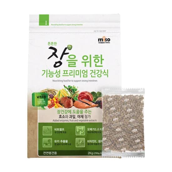 미소 강아지 기능성 사료, 장건강/유산균, 2kg, 1개