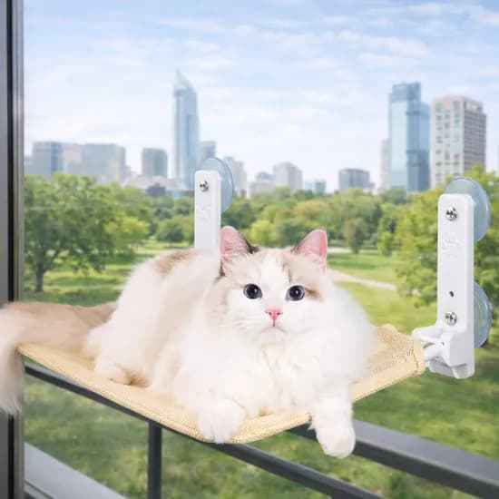 고양이 창문 폴딩 해먹 캣타워, 베이지, 1개