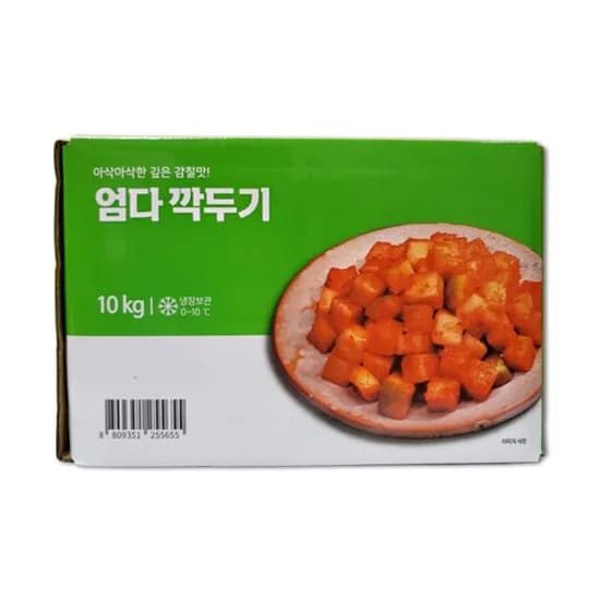 엄다 깍두기 국내생산, 10kg, 1개, 아이스박스