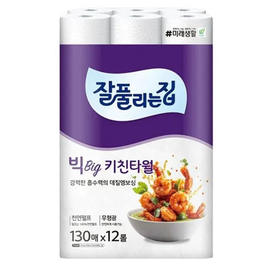잘풀리는집 빅 키친타월 12롤 1팩