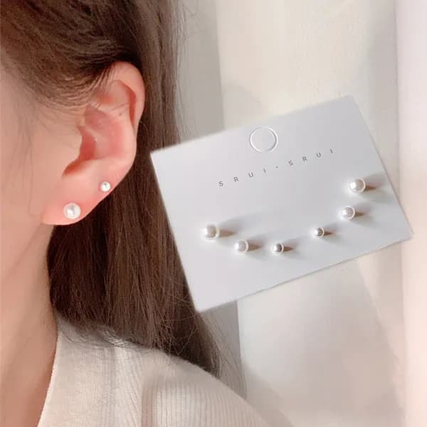 베이직 진주 귀걸이 set 실버925 1set 6,900원