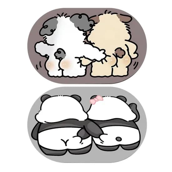룰루홈 미끄럼방지 규조토 발매트 커플멍뭉 1개 외 달콤판다 1개 60x40cm 1세트