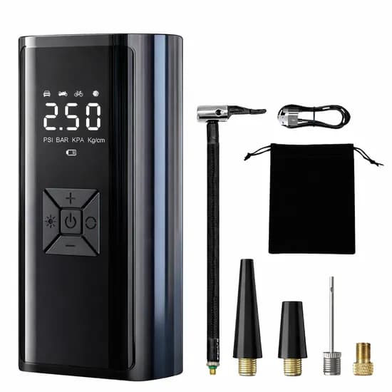 헤누스 무선 공기압 주입기 무선 올인원 세트 에어펌프, 6000mAh, 블랙, 1개