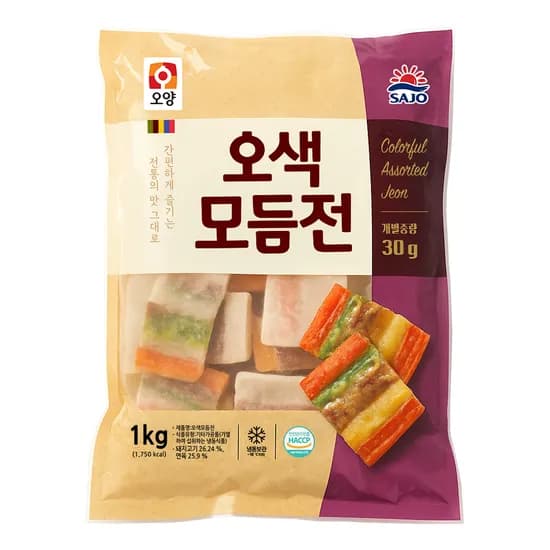 오양 오색 모듬전 1kg 1개