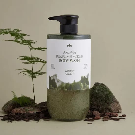 플루 아로마 퍼퓸 스크럽 바디워시, 우디 그린, 1L, 1개