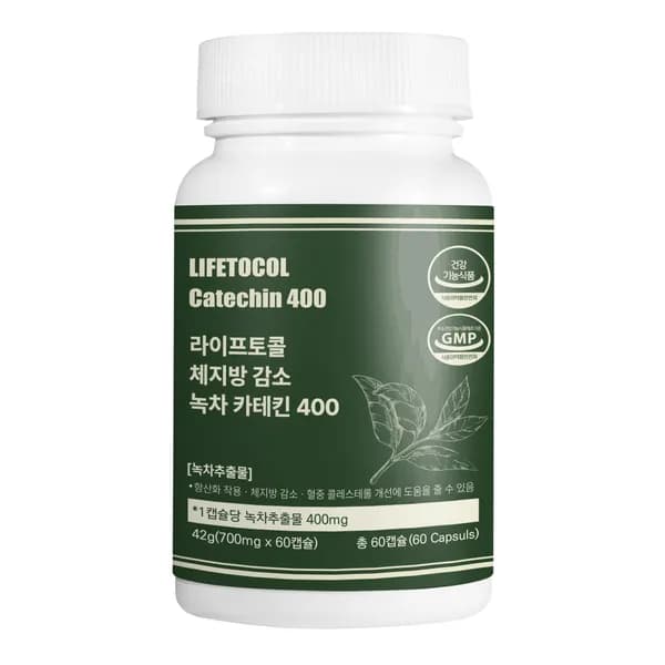 라이프토콜 체지방 감소 녹차 카테킨 400 42g 60캡슐 1병 13,300원
