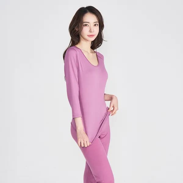 에이원 여성용 텐셀 소프트 내의 9부 상하 세트 XL 퍼플 1개 27,300원