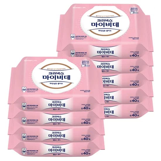 크리넥스 마이비데 밸런스케어 화장실용 물티슈 40매 9팩 15,800원