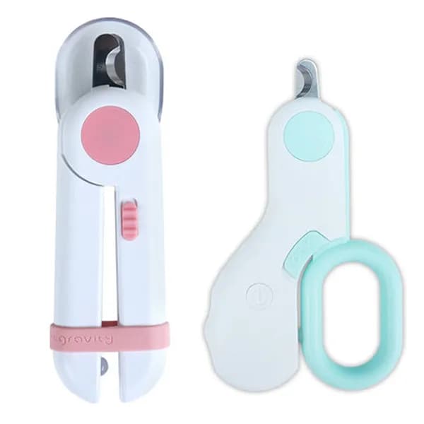울리올리 반려동물 LED 안전 발톱깎이 미니 가위형 핑크 1개