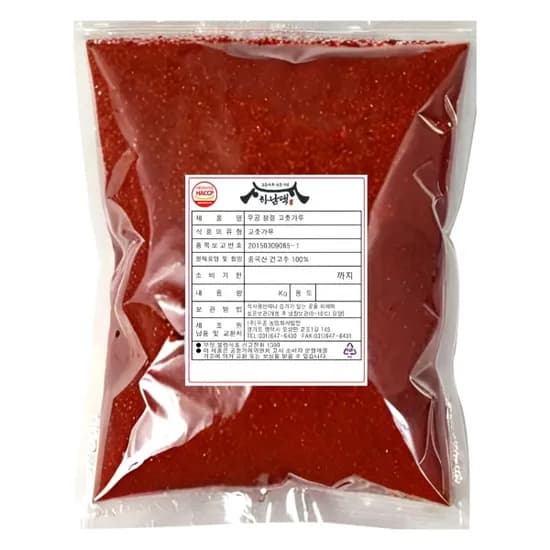 국내세척건조 HACCP 굵은 고춧가루 1kg 1팩