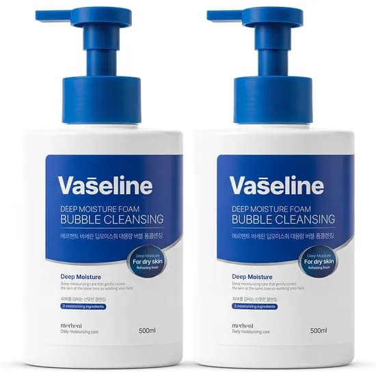 메르헨트 바세린 딥 모이스춰 대용량 버블 폼클렌징, 500ml, 2개