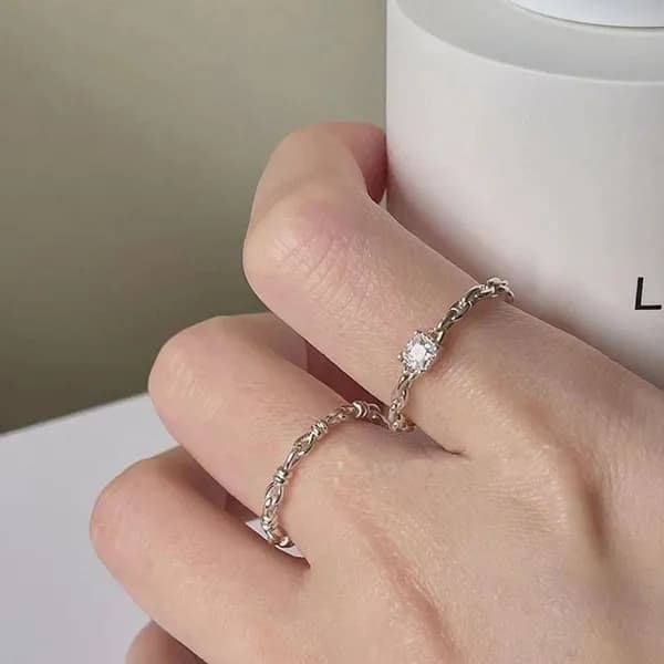 데일리 레이어드 실버링 심플반지 FREE 1개