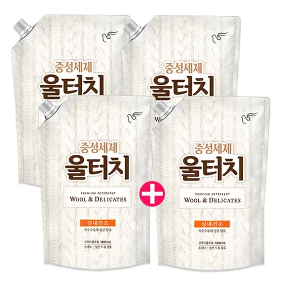 피죤 중성세제 울터치 리필 1.3L 4개