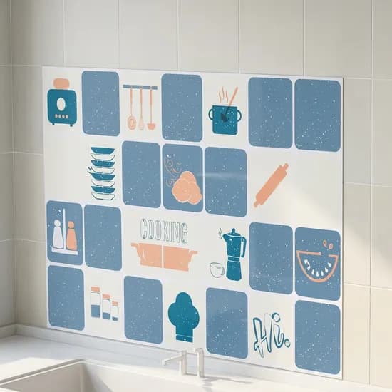 방수 오염방지 주방시트지 블루 45x75cm 1개