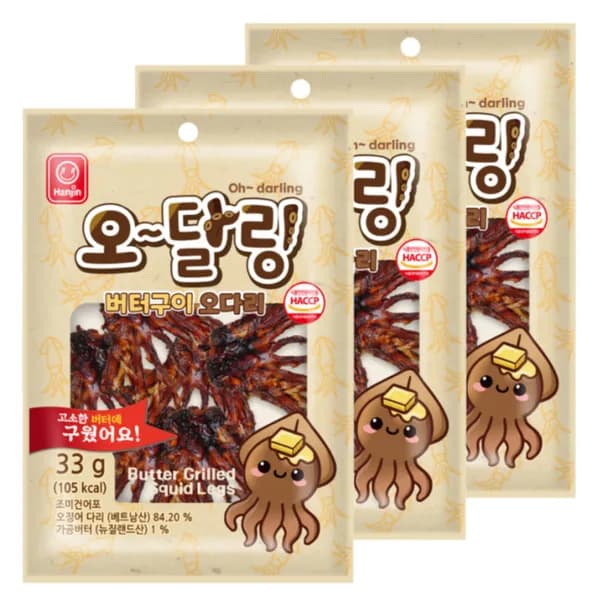 한진식품 오달링 버터구이 오다리 33g 3개 7,110원
