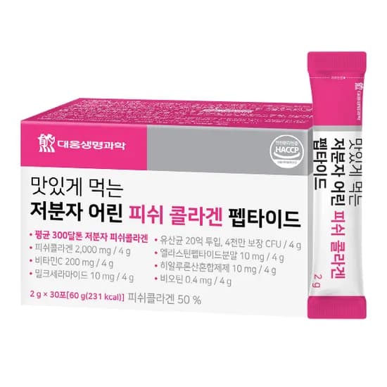 대웅생명과학 먹는 저분자 어린 피쉬 콜라겐 펩타이드 2g 30포 1박스
