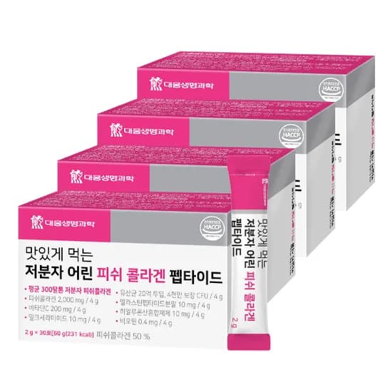 대웅생명과학 먹는 저분자 어린 피쉬 콜라겐 펩타이드 2g 30포 4박스
