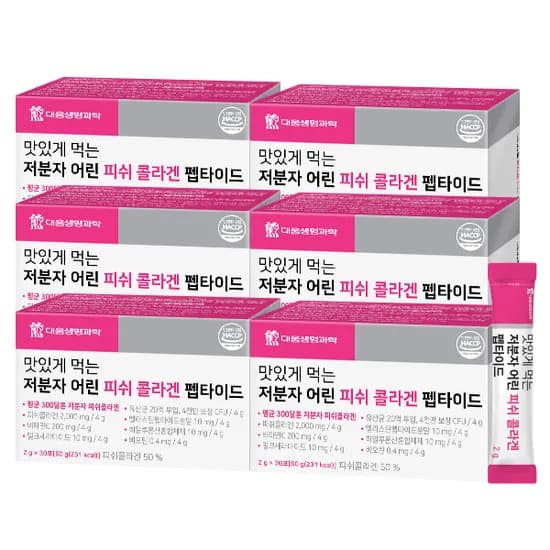 대웅생명과학 먹는 저분자 어린 피쉬 콜라겐 펩타이드 2g 30포 6박스