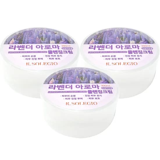 솔레지오 라벤더 아로마 클렌징크림 라벤더 300ml 3개