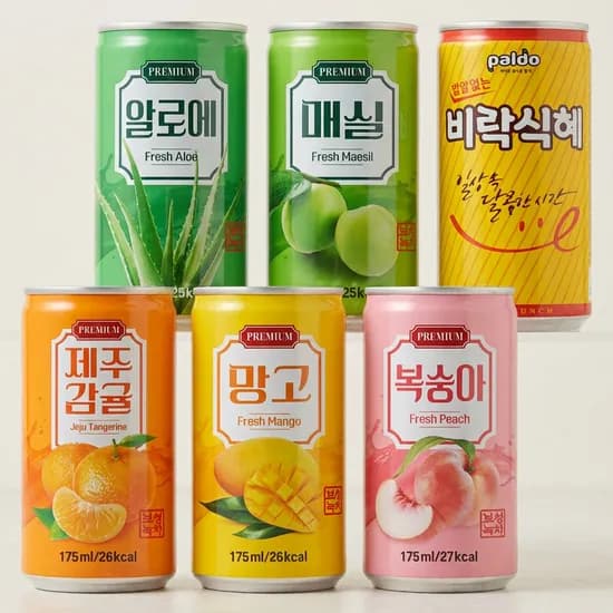 미니캔 과즙음료 혼합세트 제주감귤 10캔 외 5종 175ml 1세트