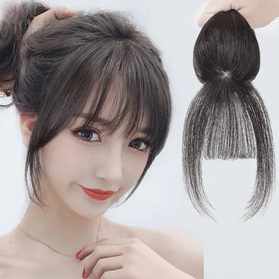 앞머리 뱅 가발, 자연갈색, 1개