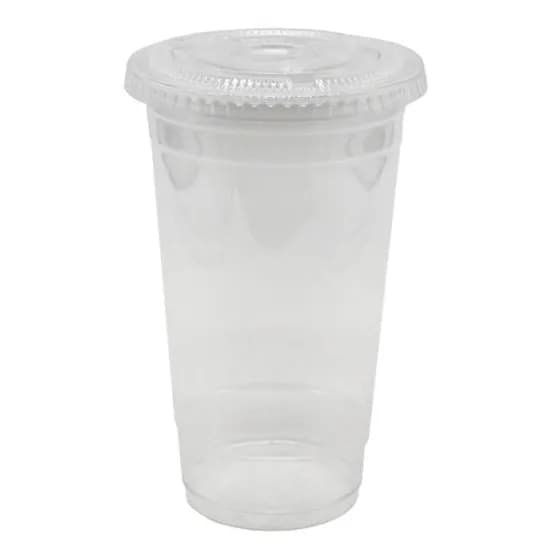 투명 PET 아이스컵, 590ml, 평뚜껑 포함, 100매, 1세트