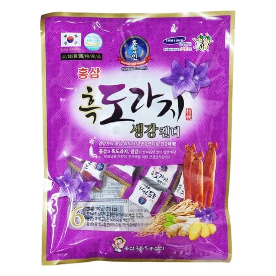 홍삼인 홍삼흑도라지생강캔디 170g 1개