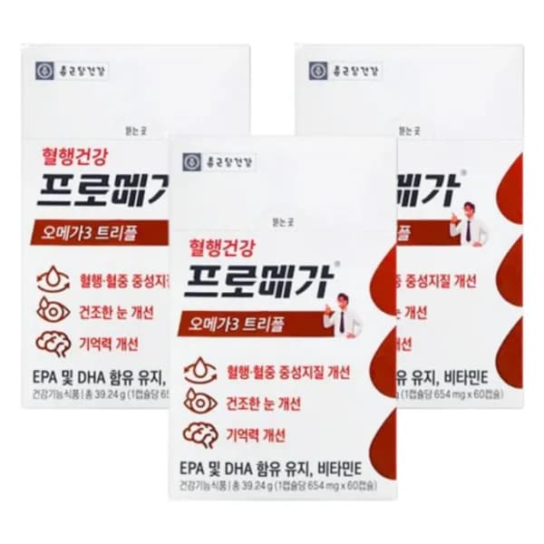 종근당건강 프로메가 오메가3 트리플 654mg 60캡슐 3개