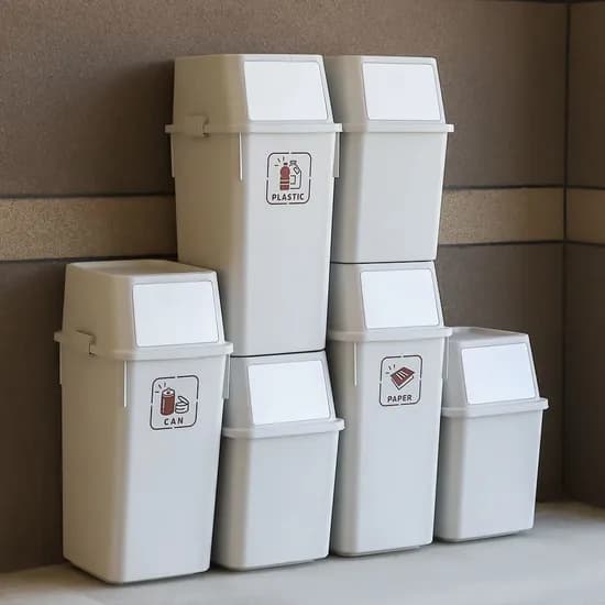 모리 적층형 분리수거함 그레이 40L 3개 화이트 40L 1개 4개