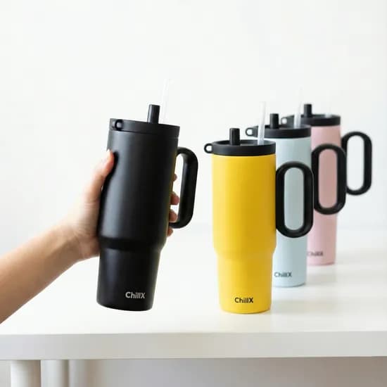 ChillX O링 핸들 텀블러, 핑크, 750ml, 1개