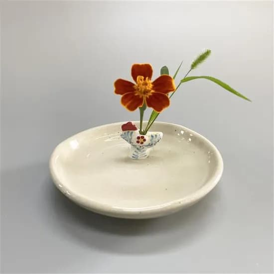 도자기 한송이 수반, 빨강, 2
