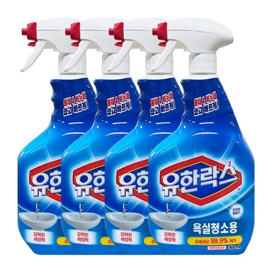 유한락스 욕실청소용 세정제 900ml 4개