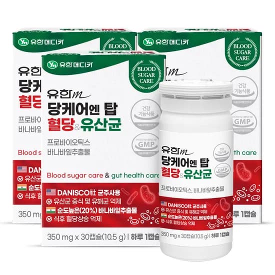 유한메디카 당케어 엔 탑 혈당 유산균 350mg 30캡슐 3개