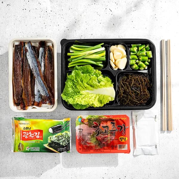 쵱선생 구룡포 햇 과메기 야채 + 해초세트 5마리 10쪽 1세트
