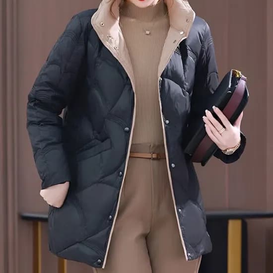배색 오리털 코트 블랙 L77 1개