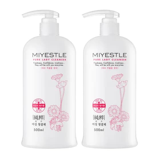 미에뜰 순수 여성청결제, 약산성, 500ml, 2개