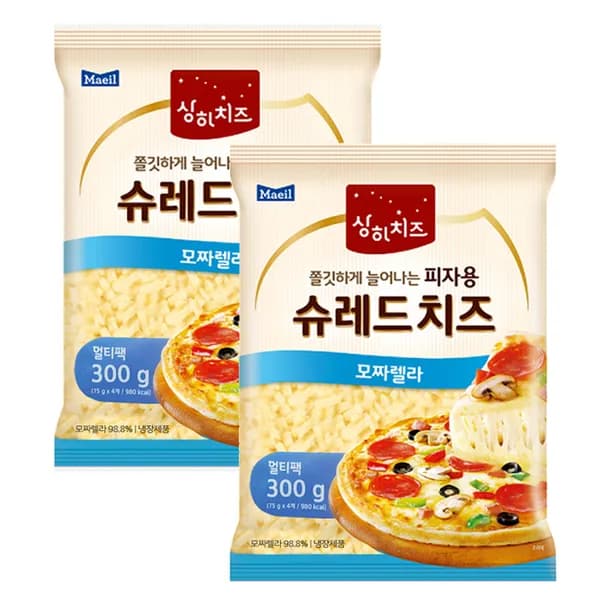 매일유업 상하치즈 피자용 슈레드치즈 모짜렐라 300g 2개