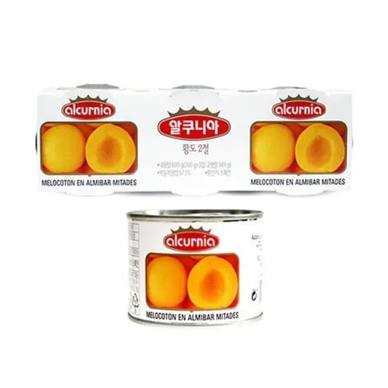 알쿠니아 황도 2절 통조림 200g 3개