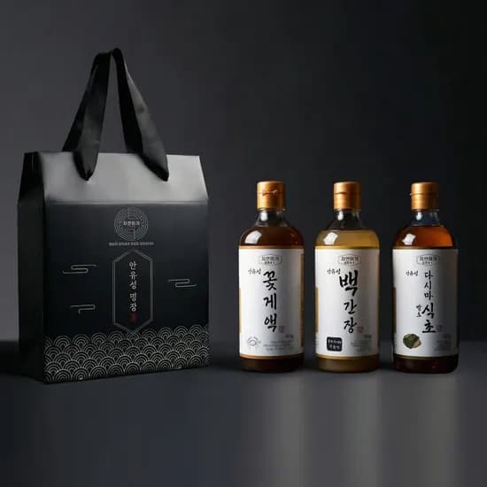 자연미가 안유성 백간장, 560g, 1개 + 꽃게액, 560g, 1개 + 다시마발효식초, 560g, 1개